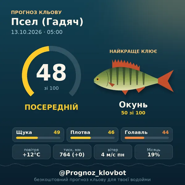 Картинка-прогноз з бота: Псел (Гадяч), індекс 48